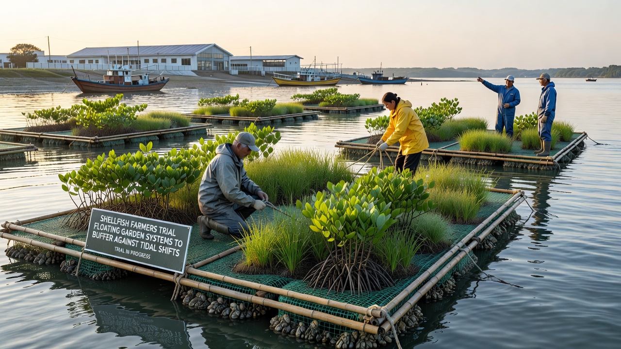 Shellfish Farmers Trial Floating Garden Systems to Buffer Against Tidal Shifts